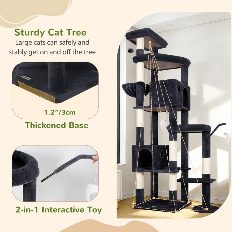 Globlazer 83-Inch Heavy Duty Cat Tree, Dark Gray photo 6