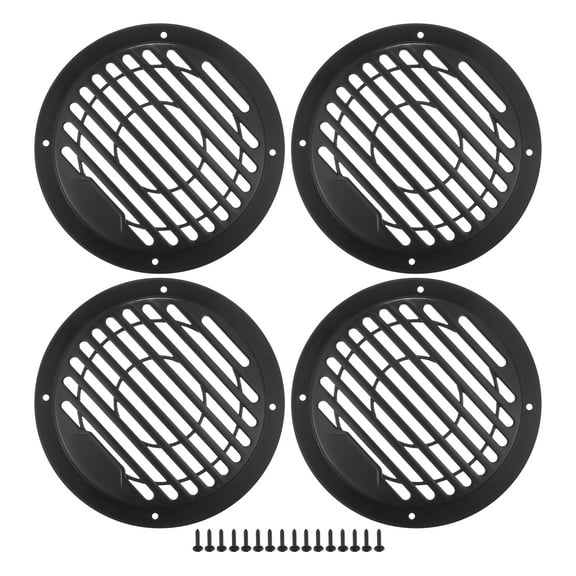 Unique Bargains 4 Pcs 4.5" Car Speaker Grills Cover Round 4.5 Inch Audio Subwoofer Protector with Screws ABS Black