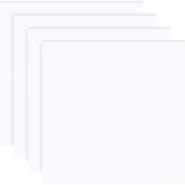 4 piezas de láminas cuadradas de PVC espumado de 8 x 8 pulgadas, 5 mm de grosor, blancas, para pósteres, ideales para proyectos de arte, manualidades y exhibición.