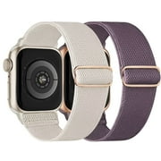 Recoppa Stretchy Nylon Solo Loop Bands Compatible with Apple Watch 38mm 40mm 41mm 42mm 44mm 45mm, Adjustable Braided Sport Elastic Straps Women Men Wristbands for iWatch Series 7/6/5/4/3/2/1 SE