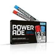 POWERADE Sports Freezer Bars, 1.5oz Refreshing Ice Pops with Electrolytes B Vitamins Naturally Flavored with other Natural Flavors Mountain Berry Blast & Fruit Punch 16 Count & Custom Storage Carrier