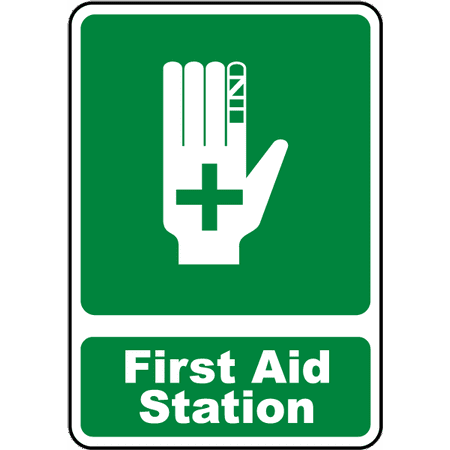 First Weather Traffic Signs - First Aid Station Sign 2 10 x 7 Aluminum Sign Street Weather Approved Sign 0.04 Thickness ()