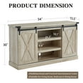 thumbnail image 6 of EDYO LIVING Farmhouse Barn Door TV Stand for TVs Up to 65", Entertainment Center with Storage Cabinet, Media Console for Living Room, White Oak, 6 of 6