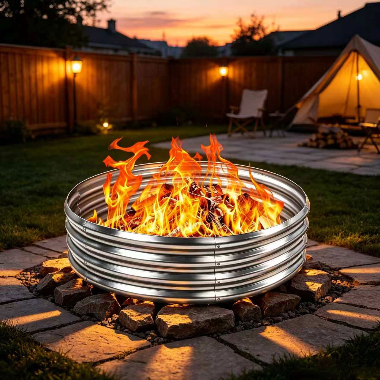 Cozii Smokeless Fire Pit, Stainless Steel, Portable Fireplace with