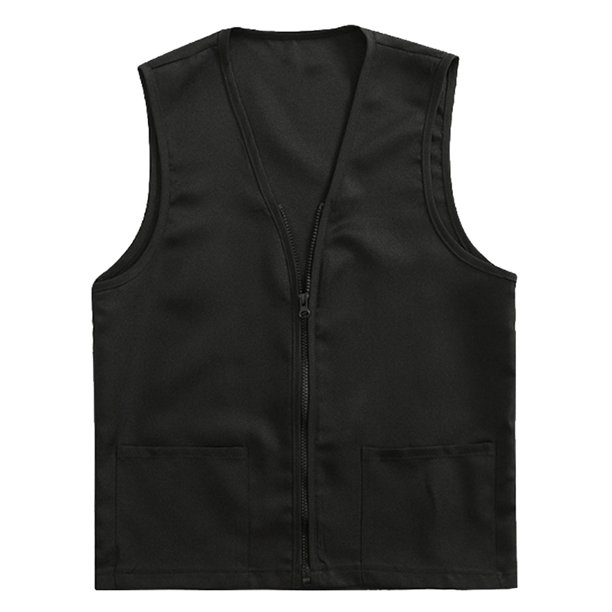 TopTie Adult Volunteer Activity Vest Supermarket Uniform Vests Clerk WorkwearBlack3XL