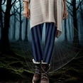 thumbnail image 2 of QATAINLAV Women's Halloween Leggings Trendy Stripe Print Stretchy Soft Tights High Waisted Workout Sports Yoga Pants, Dark Blue, XXXL, Gifts for Mom, 2 of 10