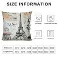 thumbnail image 5 of GOSMITH  Paris Throw Pillow Cushion Cover, Traditional Famous Parisian Elements Bonjour Croissan Coffee Eiffel Tower Print, Decorative Square Accent Pillow Case,  Black White, 5 of 5