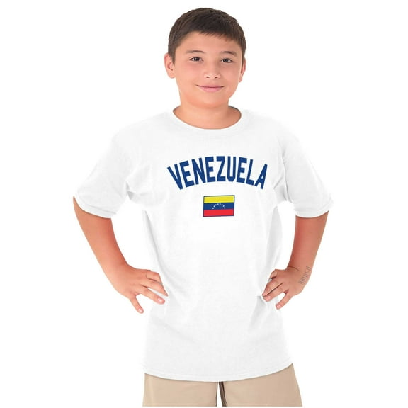 Venezuela Country Flag Soccer Fan Crewneck T Shirts Boy Girl Teen Brisco Brands XS