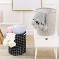 thumbnail image 3 of [] Plaid Dirty Clothes Basket Storage Bucket Foldable Laundry Hamper Bucket with Handles for Storage Bin Kids Room Home Organizer Storage Hamper, 3 of 6