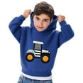 thumbnail image 4 of Trupants Little Girls 6T Blue Hoodie, 3D Tractor Applique, Machine Washable Polyester, Easy Care for Active Kids, 4 of 5