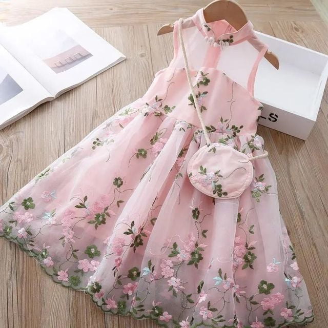 Robe de Fête d'Été pour Fille, Princesse pour Enfants, Style Western, Florale en Maille, Motif de Broderie Exquis, Robe 2-12 Ans