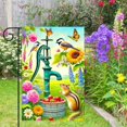 thumbnail image 5 of Double Sided Spring Garden Flag 12x18 Inch with Colorful Pump Flowers Birds and Chipmunk for Outdoor Yard Spring and Summer Decor, 5 of 6