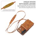 thumbnail image 3 of for Samsung Galaxy A15 PU Leather Back + TPU Frame Rugged Case, Classic 360 Rotating Ring Kickstand Card Slots Shoulder Strap Drop Protective Slim Fit Shockproof Phone Case Cover, Brown, 3 of 12