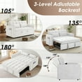 thumbnail image 3 of Vinform 55" 3 in 1 Convertible Sleeper Sofa Bed, Pull Out Loveseat Couch with Storage Pocket, Beige, 3 of 6