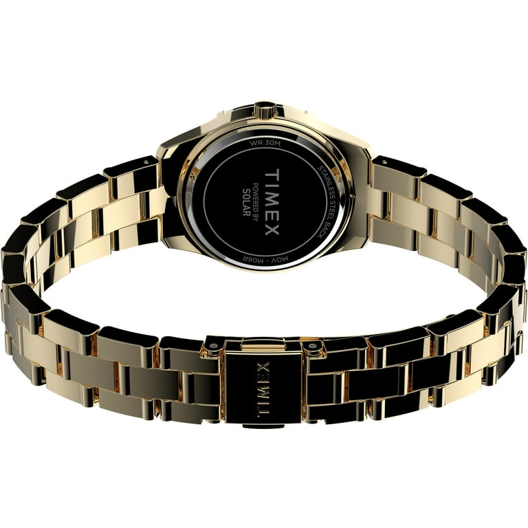 Timex Women s Solar Premium Dress 28mm Watch Gold Tone Case