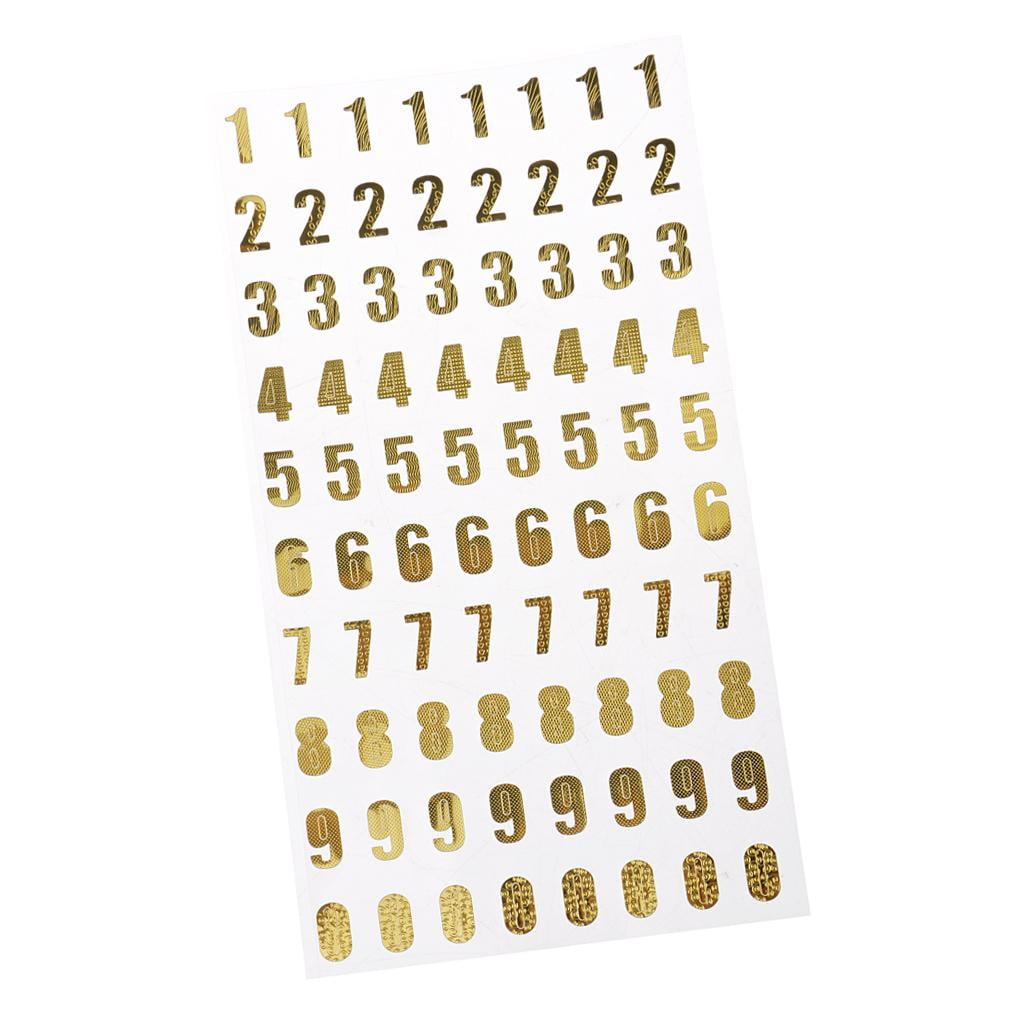 alphabet and letters / 0 9 NUMBERS Stickers, Gold Decorative Stickers -  Letter, Number 