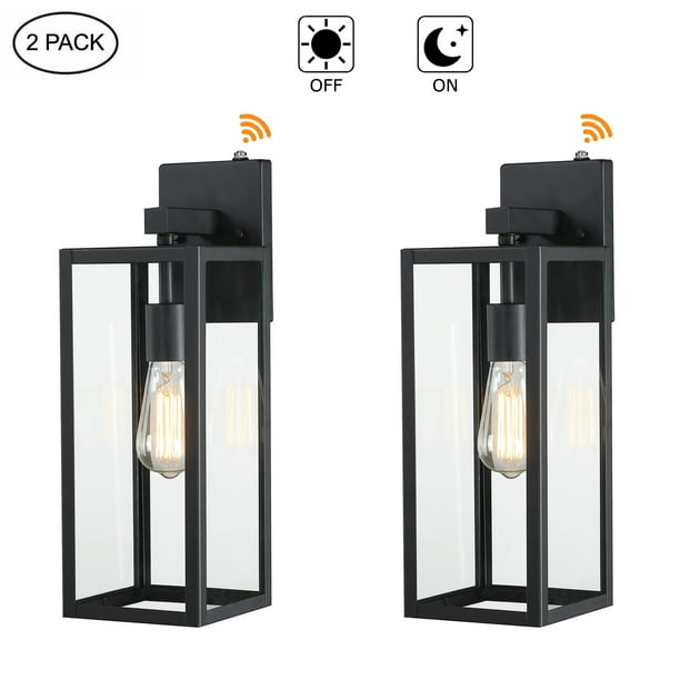 17.25'' Matte Black Dusk to Dawn Outdoor Lighting Outdoor Wall Light ...