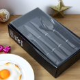 thumbnail image 4 of 24-Piece Silverware Flatware Cutlery Set，Service for 4, Include Knife/Fork/Spoon, Black Utensils for Kitchens, Dishwasher Safe (Black), 4 of 7