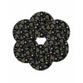 thumbnail image 7 of 15 Inch Round Placemats Set of 6, Black Christmas Non Slip Heat Insulation PP Table Mats, Winter Green Pine Tree Gold Snowflake Washable Place Mats for Kitchen Dining Party Table Decor, 7 of 7