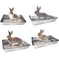 thumbnail image 6 of Rabbit Litter Box Stainless Steel Bunny Litter Box Small Animal Toilet Pan Metal Grid for Ferret Galesaur Chinchilla Bunny, 6 of 6