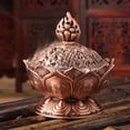 thumbnail image 2 of JANDEL Zinc Alloy Incense Burner Lotus Incense Burner Decorative Craft Alloy Incense Burner Home Office Decor, 2 of 10