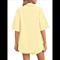 thumbnail image 4 of Conjunto de Chándal de 2 Piezas para Mujer, de Verano, con Top de Corta y Pantalones Cortos. Amarillo XL, 4 of 9