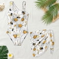 thumbnail image 4 of Xixirimido Bee White Daisy Print Girls One Piece Swimsuits Cutout Bathing Suit with Cover Up Skirt Quick Dry Beach Swimwear with Adjustable Strap, Size 7-8 Years, 4 of 7