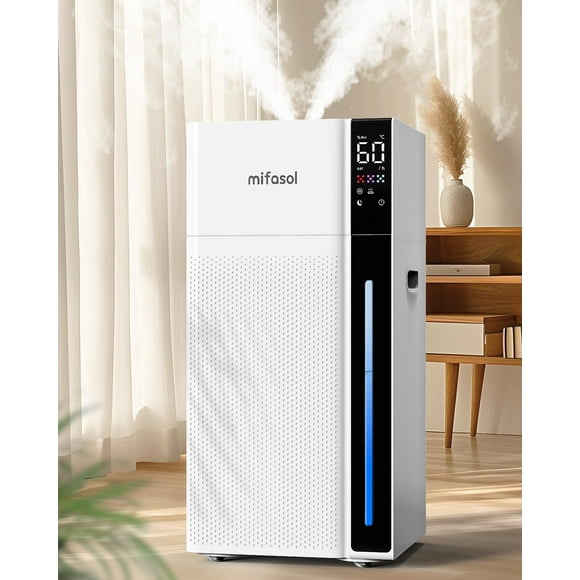 Humidificador Mifasol para Habitaciones Grandes 20L Niebla Caliente/Fría 1500 m² Blanco