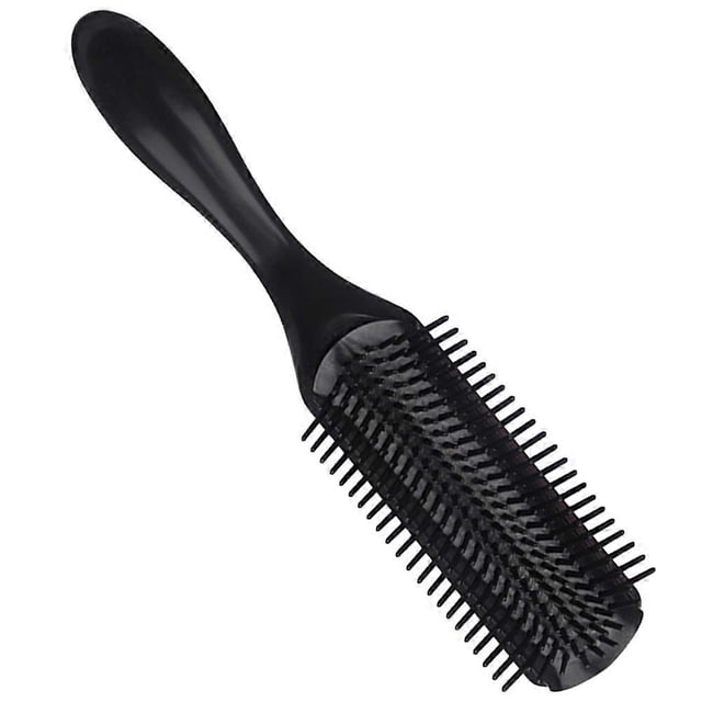Hair Brush 9-Row Travel Hair Comb for Hairdressing Black Styling Brush