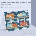 thumbnail image 3 of Yayeee Toggle Light Switch Wall Plate 2-Gang 4.56"x4.48" Decorative Outlet Cover, Blue Cute Train Pattern, 3 of 7