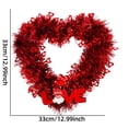 thumbnail image 3 of Valentine Heart Wreath,13 in Purple Red Love Shaped Tinsel Wreath with Foil Hearts and Love Sign,Red Valentine's Wreaths for Front Door,Valentines Day Decoration(Love), 3 of 6