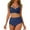 D222/Navy, variant on Afdoent Women's Bikini Sets Front Full Coverage Swimsuit V Neck Padded High Waisted Ruched Bikini Set Two Piece Bathing Suit Trendy Beach Swimwear