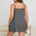 thumbnail image 3 of Zando Plus Size Nightgown for Women - Spaghetti Strap Sleepshirt with Ruffle Hem, Soft Breathable Night Dress Grey 3XL, 3 of 7
