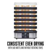 Weston 6 Tray Electric Food Dehydrator Machine with Digital Timer, Adjustable Thermostat, 500 Watts, Black