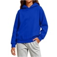 thumbnail image 2 of Eltusu Girls Cotton Hoodies, Pullover Long SLeeeve Spring Fall Comfort Hooded Sweatshirts Blue Size 5-6 T, 2 of 8