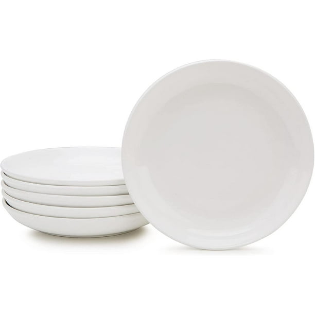 White Pasta Bowls 30oz, Set of 6 Large Salad Serving Bowls, Ceramic