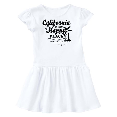 

Inktastic California is My Happy Place with Palm Trees Gift Toddler Girl Dress