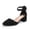 Black Matte, variant on LuckLilac Women's Round Toe Pumps Ankle Strap Low Buckle Block Heel Sandals Dress Wedding Office Party Shoes