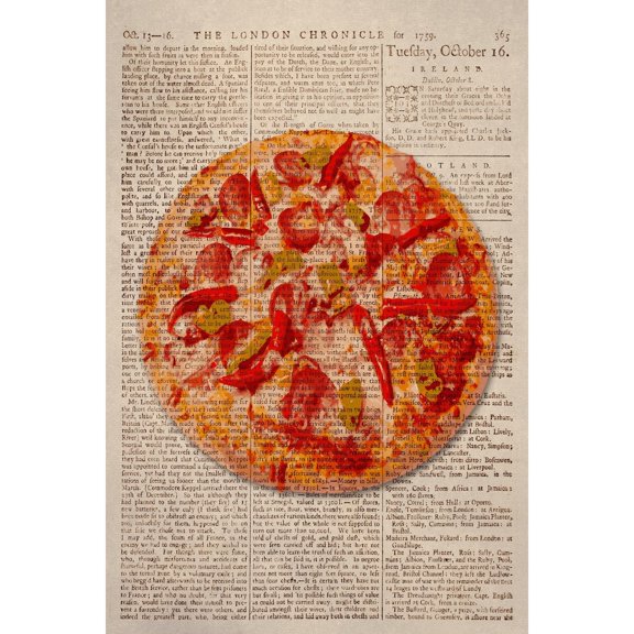 "Spicy Pizza" Painting Print on Wrapped Canvas