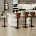 thumbnail image 3 of Hawsaiy Bar Stools Set of 4, Adjustable Height 24.5"-33.5", Bentwood Swivel Barstools with Back & Footrest, PU Leather Upholstered Bar Chairs for Kitchen Island, Dining Room, Home Bar, 3 of 7