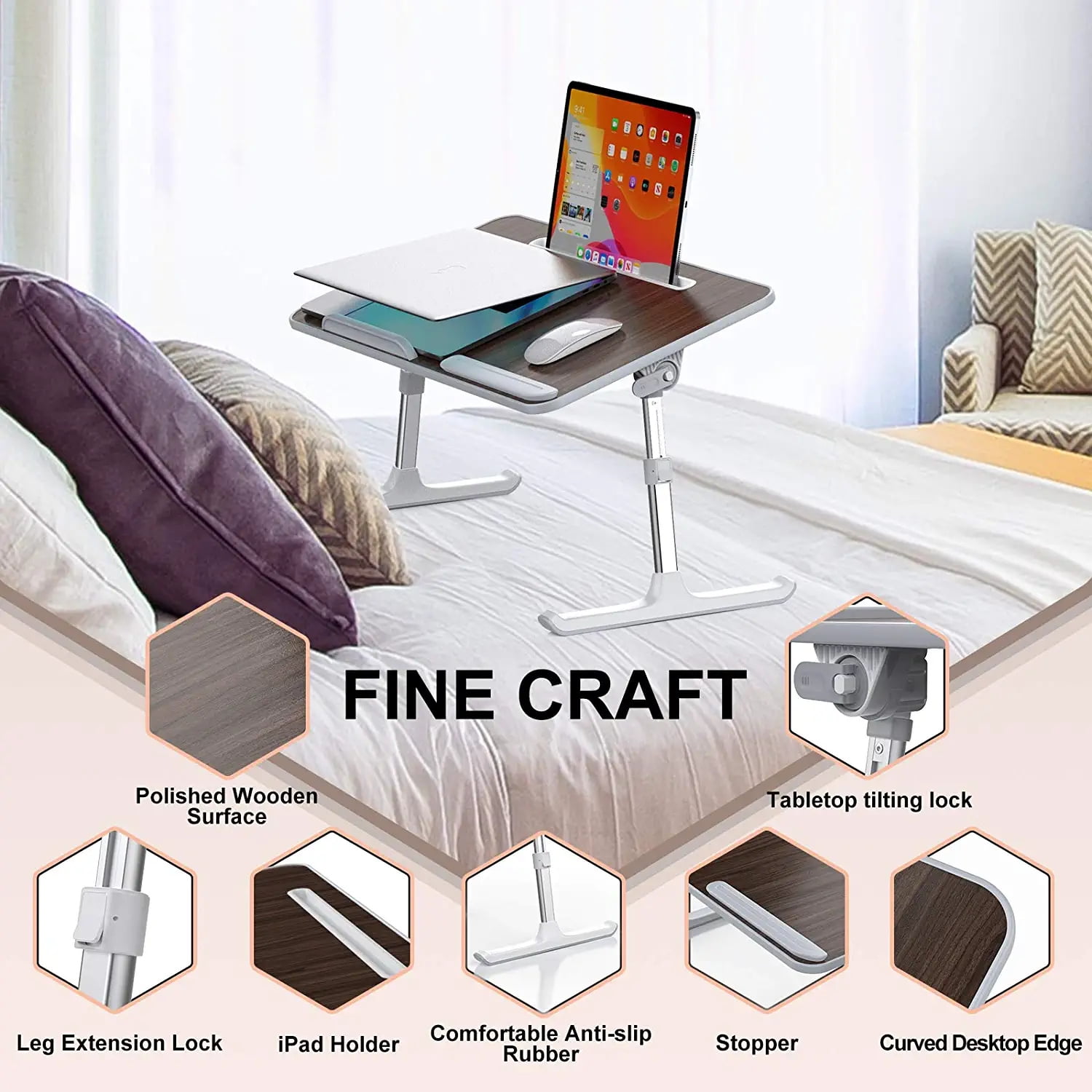 Avantree Neetto Height Adjustable Laptop Bed Tray