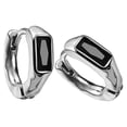 thumbnail image 1 of unbranded 1Par Aretes Huggie Negros Para Estilo Hip Hop Y, 1 of 8