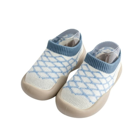 

Fimkaul Baby Sneakers Boys Girls Animal Cartoon Socks Fleece WarmThe Floor Socks Non Slip Prewalker Shoes Light blue