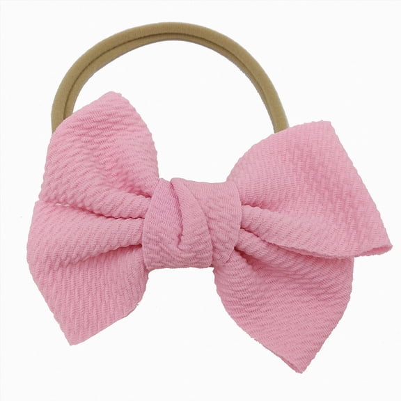WUANDIXFA Newborn Headband Bows Baby Girls Hair Bows Headbands Hair Band Hair Accessories for Infants Newborn,Pink,One Size