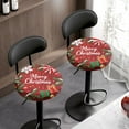 thumbnail image 3 of Jeiento Merry Christmas Round Stool Covers Stretch Stool Cushion Slipcover with Elastic Bands Christmas Bell Round Bar Stool Covers (Small, 4 Pieces), 3 of 6
