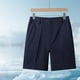 thumbnail image 4 of pstuiky Pantalones cortos de gimnasio, Pantalones cortos casuales de negocios de color sólido para hombre con botones en la cintura Pantalones cortos de golf, 4 of 9