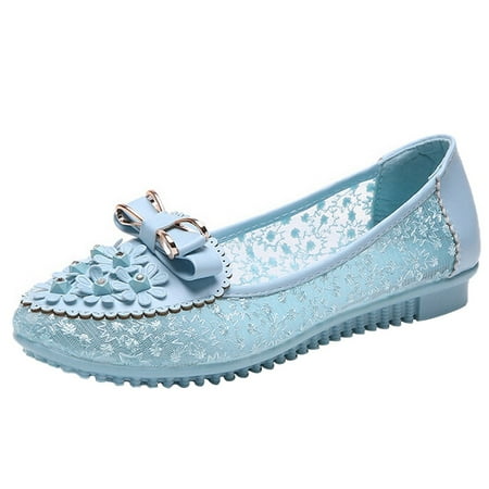 

Womens Shoes Bow Rhinestone Mesh Pearl Shoes