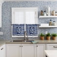 thumbnail image 6 of Half Window Curtains 24 Inches Long, Navy Blue Anchor Nautical Window Treatment Curtain Drapes, Navy Blue Striped Farmhouse Short Curtains Tiers for Kitchen Over Sink, 27.5"x24", 2 Panels, 6 of 7