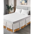thumbnail image 4 of Orange,Wrap Around Bed Skirts for Queen Bed 18" Drop,Bed Skirt with Adjustable Elastic Belt Dust Ruffle Bed Valance for Bedroom Hotel Modern Abstract Geometric Patchwork Stripes Art Bed Frame Cover, 4 of 7