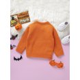 thumbnail image 6 of Toddler Baby Boys Girls Halloween Sweaters Pumpkin Face Long Sleeve Ribbed Knitted Pullover Fall Winter Clothes, 6 of 7